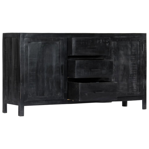 Sideboard Schwarz 147x40x80 cm Massivholz Mango