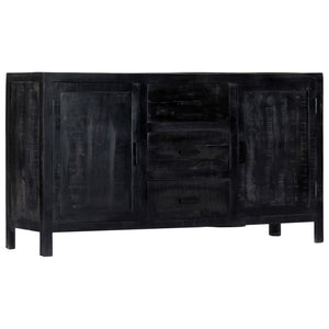 Sideboard Schwarz 147x40x80 cm Massivholz Mango