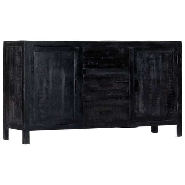Sideboard Schwarz 147x40x80 cm Massivholz Mango