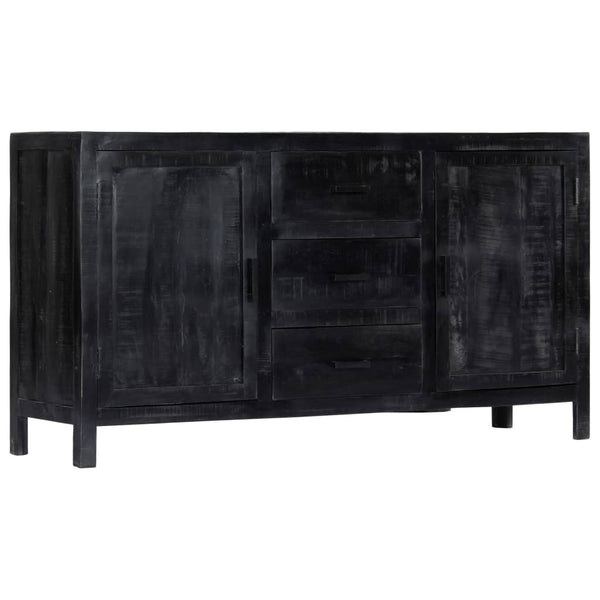 Sideboard Schwarz 147x40x80 cm Massivholz Mango