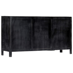 Sideboard Schwarz 147x40x80 cm Massivholz Mango