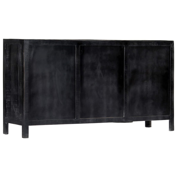 Sideboard Schwarz 147x40x80 cm Massivholz Mango