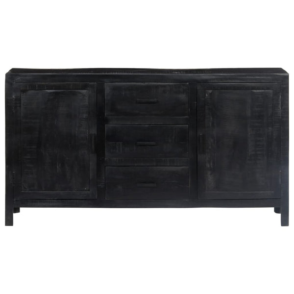 Sideboard Schwarz 147x40x80 cm Massivholz Mango