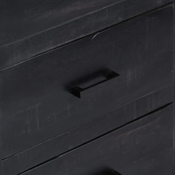 Sideboard Schwarz 147x40x80 cm Massivholz Mango
