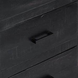 Sideboard Schwarz 147x40x80 cm Massivholz Mango