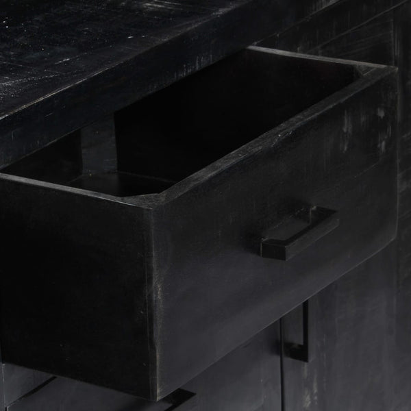 Sideboard Schwarz 147x40x80 cm Massivholz Mango
