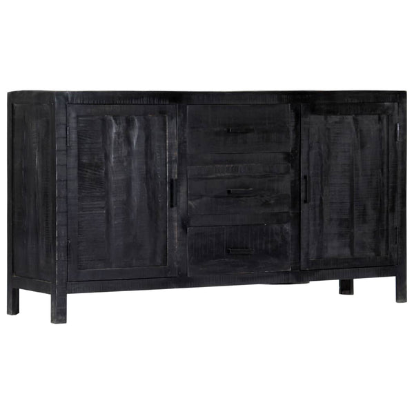 Sideboard Schwarz 147x40x80 cm Massivholz Mango