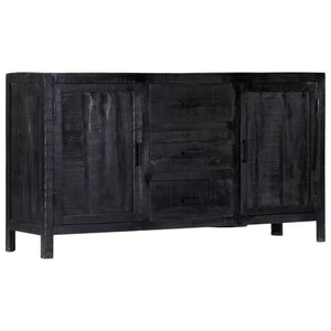 Sideboard Schwarz 147x40x80 cm Massivholz Mango