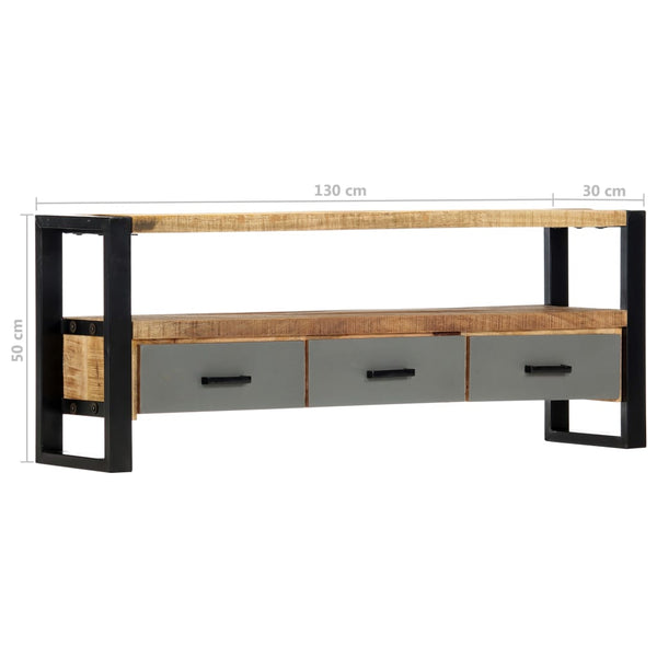 TV-Schrank 130 x 30 x 50 cm Massivholz Mango