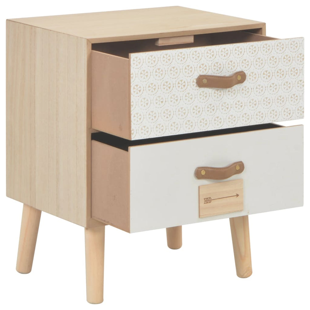 Nachttisch mit 2 Schubladen 40x30x49,5 cm Massivholz Kiefer