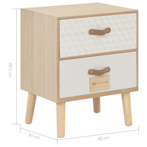 Nachttisch mit 2 Schubladen 40x30x49,5 cm Massivholz Kiefer