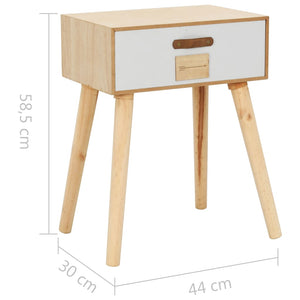 Nachttisch mit Schublade 44x30x58,5 cm Massivholz Kiefer