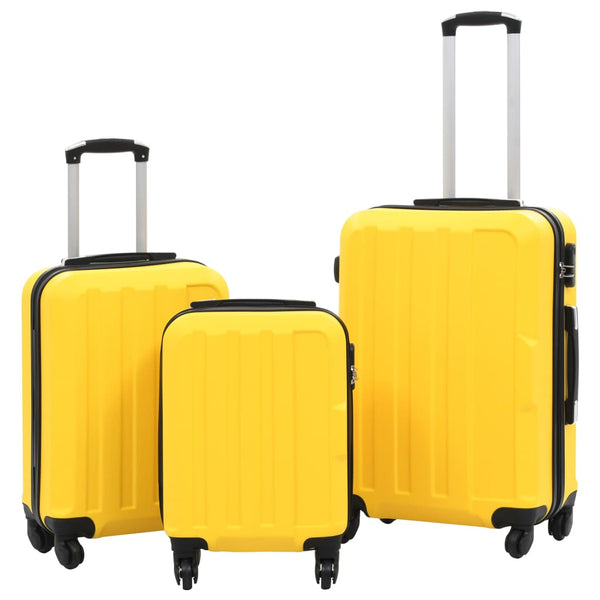 Gelbes ABS Hartschalen-Trolley-Set - 3-teilig