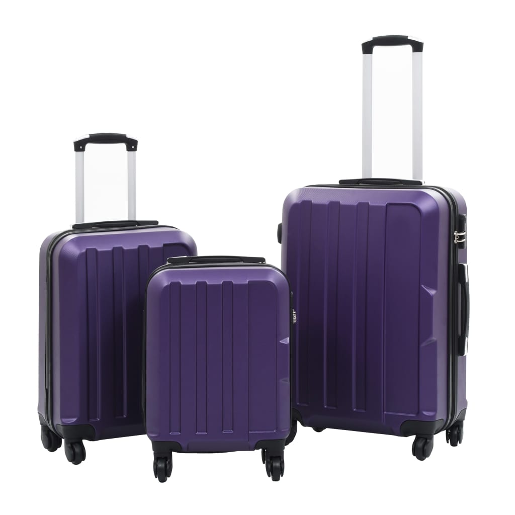 Lila Hartschalen-Trolley Set - 3-teilig