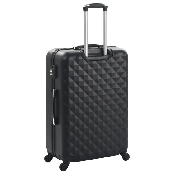 3-teiliges Hartschalen-Trolley-Set Schwarz