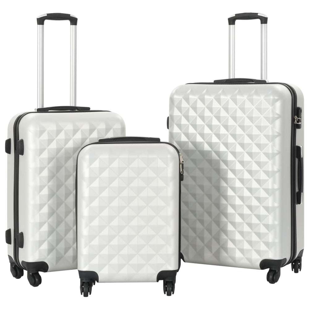 ABS Trolley Set 3-teilig Hell Silber