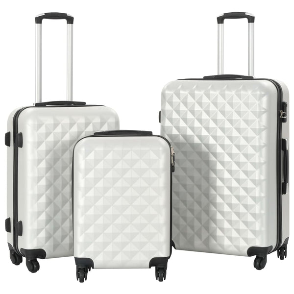 ABS Trolley Set 3-teilig Hell Silber