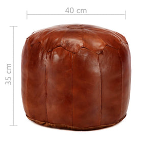 Pouf Hellbraun 40 x 35 cm Echtes Ziegenleder