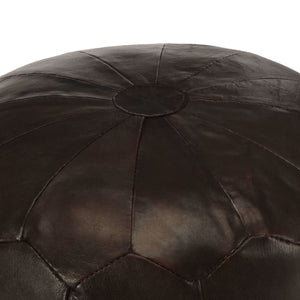 Pouf Dunkelbraun 40 x 35 cm Echtes Ziegenleder