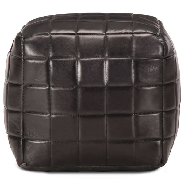 Pouf Schwarz 40 x 40 x 40 cm Echtes Ziegenleder