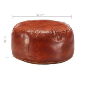 Pouf Hellbraun 60 x 30 cm Echtes Ziegenleder