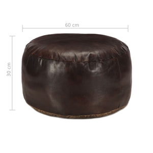 Pouf Dunkelbraun 60 x 30 cm Echtes Ziegenleder