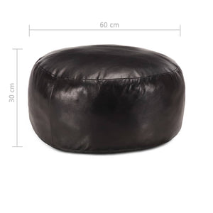 Pouf Schwarz 60 x 30 cm Echtes Ziegenleder