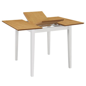 Esstisch Ausziehbar Weiß (80-120)x80x74 cm MDF