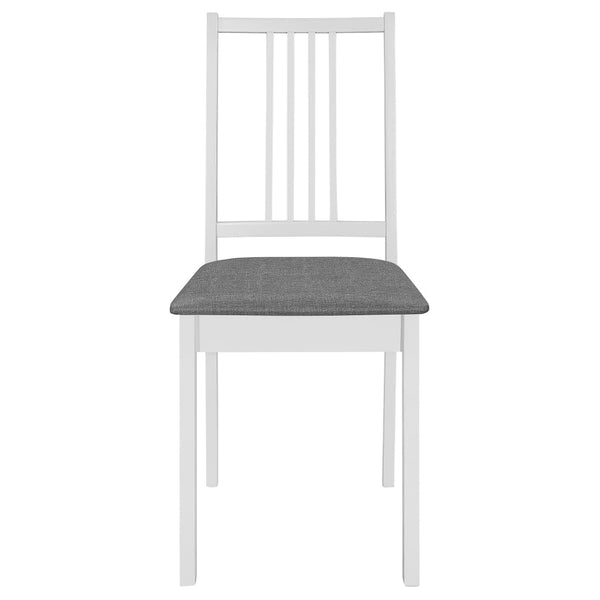 Esszimmerstühle mit Polstern 4 Stk. Weiß Massivholz