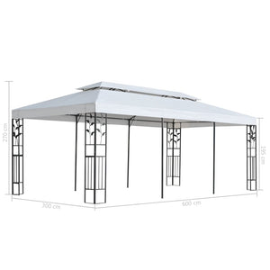 Pavillon 3x6 m Weiß