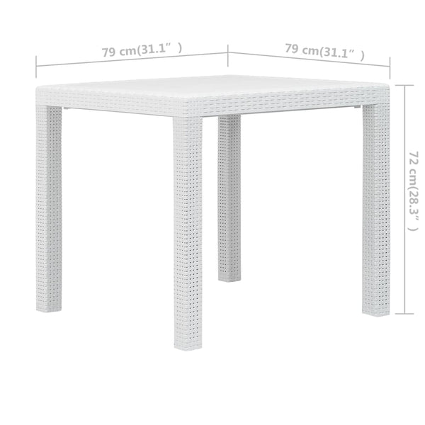 3-tlg. Bistro-Set Kunststoff Weiß Rattan-Optik