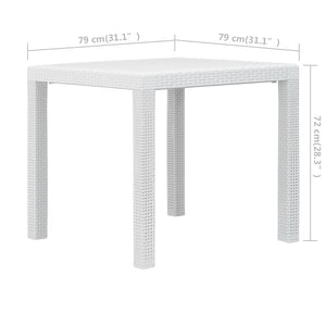 3-tlg. Bistro-Set Kunststoff Weiß Rattan-Optik