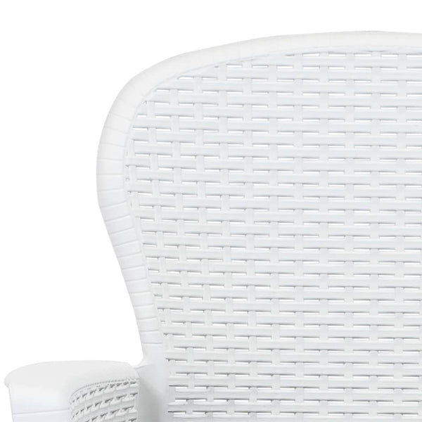 3-tlg. Bistro-Set Kunststoff Weiß Rattan-Optik