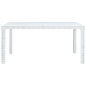 7-tlg. Garten-Essgruppe Kunststoff Weiß Rattan-Optik
