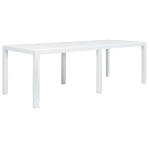 9-tlg. Garten-Essgruppe Kunststoff Weiß Rattan-Optik
