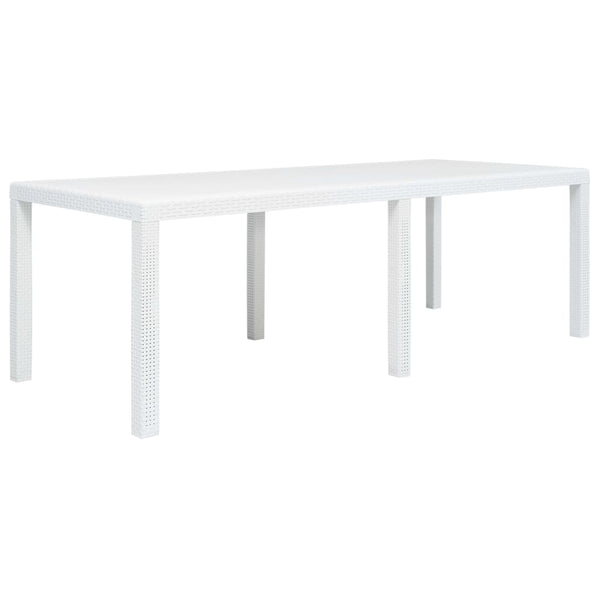 9-tlg. Garten-Essgruppe Kunststoff Weiß Rattan-Optik