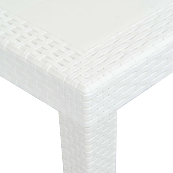 9-tlg. Garten-Essgruppe Kunststoff Weiß Rattan-Optik