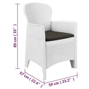 3-tlg. Bistro-Set Kunststoff Rattan Weiß