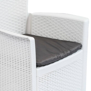 3-tlg. Bistro-Set Kunststoff Rattan Weiß