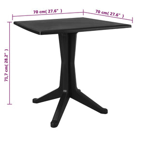 3-tlg. Bistro-Set Kunststoff Rattan Anthrazit