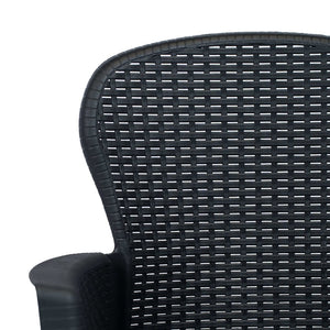 3-tlg. Bistro-Set Kunststoff Rattan Anthrazit