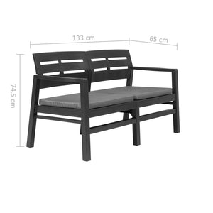 4-teiliges Gartenmöbel-Set Anthrazit Kunststoff