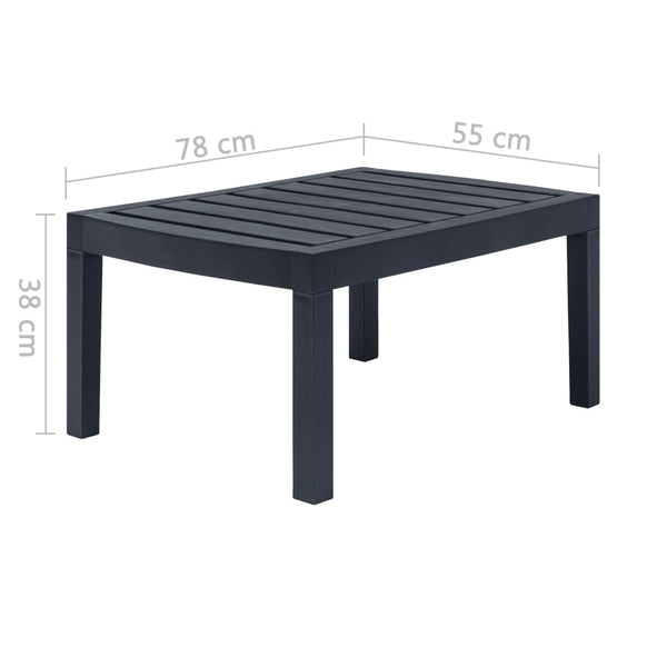 4-teiliges Gartenmöbel-Set Anthrazit Kunststoff