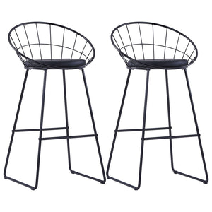 vidaXL Tabourets de bar 2 pcs Similicuir Noir