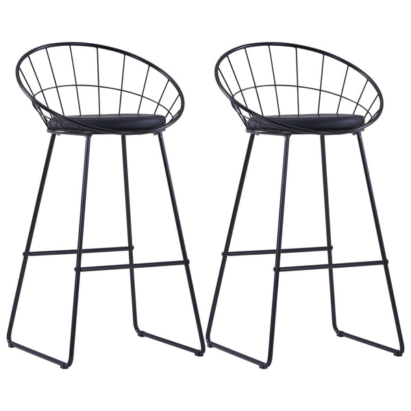 vidaXL Tabourets de bar 2 pcs Similicuir Noir