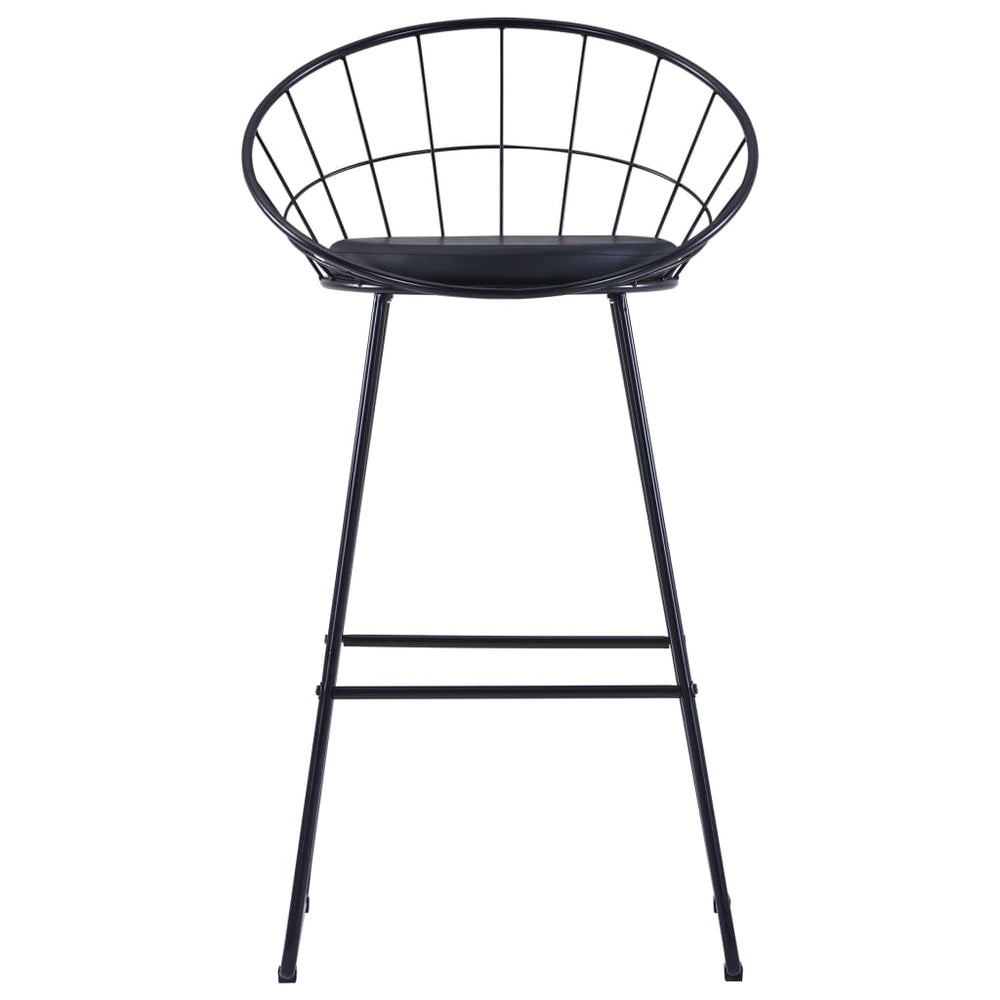 vidaXL Bar Stools 2 pcs Black Faux Leather
