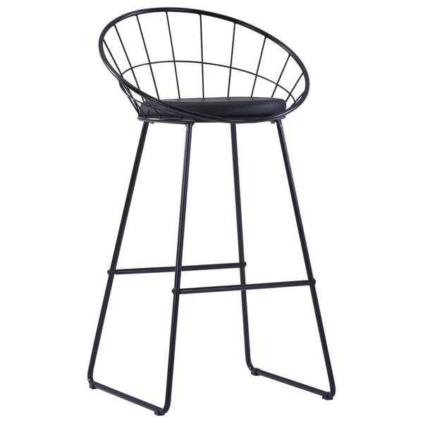 vidaXL Tabourets de bar 2 pcs Similicuir Noir