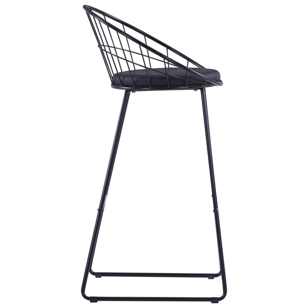 vidaXL Tabourets de bar 2 pcs Similicuir Noir
