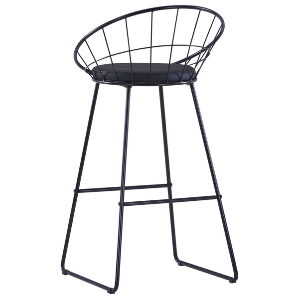 vidaXL Tabourets de bar 2 pcs Similicuir Noir