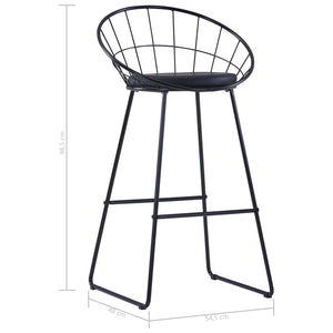 vidaXL Tabourets de bar 2 pcs Similicuir Noir